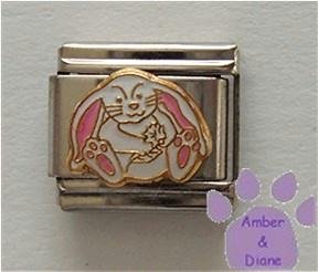 Cute Lop-Eared Bunny Rabbit Italian Charm for Easter