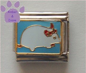 Cute White Pet Mouse Italian Charm