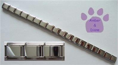 Shiny Silvertone Italian Charm Starter Bracelet with 18 Links
