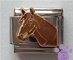 Brown Horse's Head Italian Charm