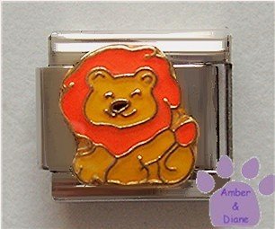 Lovable Leo the Lion Italian Charm for August Birthday
