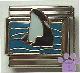 Killer Whale Italian Charm *breaking the ocean's surface*