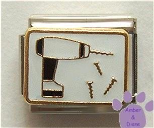 Drill and Screws Italian Charm for Construction and Repair