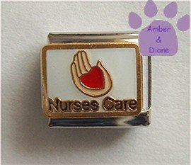 Nurses Care Italian Charm Hand Holding a Heart in Palm