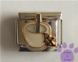 RX Mortar and Pestle Italian Charm for Pharmacist or Druggist