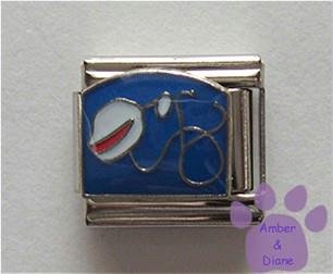 Stethoscope and White Nurse's Cap Italian Charm on blue
