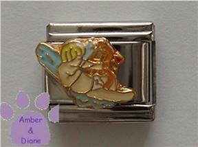 Cherub Angel Italian Charm with Cupid Bow and Arrow Heart