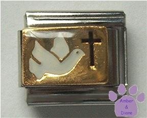 Dove for Peace and Cross for Faith Italian Charm