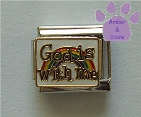 God is with me Italian Charm with a colorful rainbow