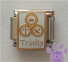 Holy Trinity Italian Charm *Crown, Cross, and Dove*