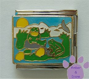 Frogs in a Pond Megalink Italian Charm
