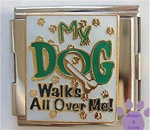 My Dog Walks All Over Me Italian Charm Megalink