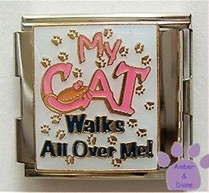 My CAT Walks All Over Me Italian Charm Megalink