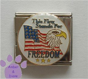This Flag Stands For FREEDOM Italian Charm Megalink Flag & Eagle