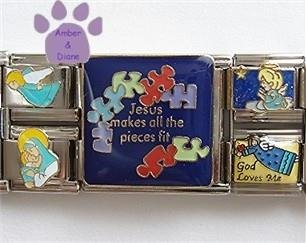 Jesus makes all the pieces fit Italian Charm Megalink