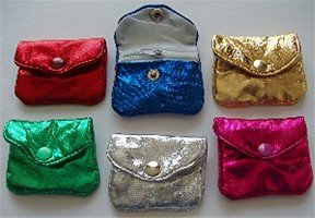Metallic Silk Gift Pouch variety of colors 2.5" X 2" Dome & Zip