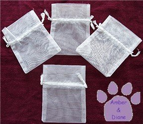 Sheer White Gift Bag 4 X 3 inches with Drawstring Closure