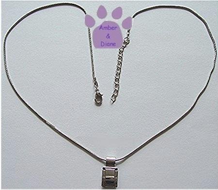 Italian Charm Necklace with Snake Chain, adjusts 19" - 21"