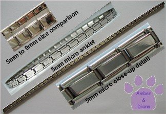 Shiny Silvertone Italian Charm Micro Starter Anklet - 39 Links
