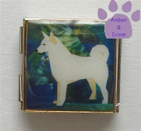 Canaan Dog or White Husky Custom Photo Italian Charm Megalink