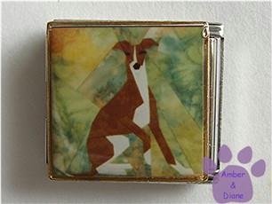Greyhound or Whippet Dog Custom Photo Italian Charm Megalink