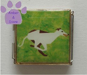 Greyhound or Whippet Running Photo Italian Charm Megalink