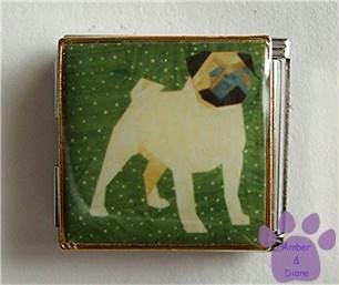 Pug Dog Custom Photo Italian Charm Megalink