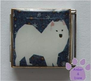 Samoyed or American Eskimo Custom Photo Italian Charm Megalink