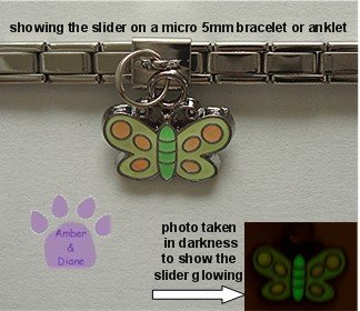 Butterfly Dangle Glow Slider 5mm Italian Charm - Color Changer
