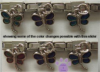 Dragonfly Dangle Mood Slider 5mm Italian Charm - Color Changer