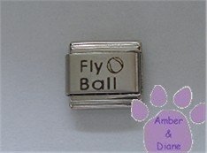 Fly Ball Laser Italian Charm with a Ball