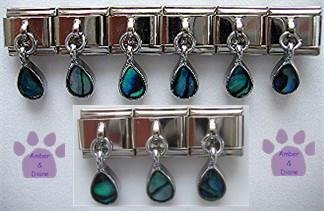 Paua Shell Teardrop Dangle Italian Charm