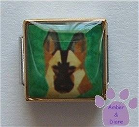 Belgian Malinois or Shepherd Dog 9mm Custom Photo Italian Charm