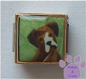 Boxer with Uncropped Ears 9mm Custom Photo Italian Charm