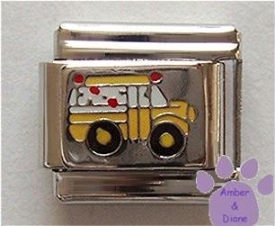 Cute Yellow School Bus Italian Charm for Bus Driver or Teacher