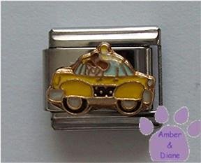 Cute Yellow Taxi Italian Charm for Taxi Cab Driver