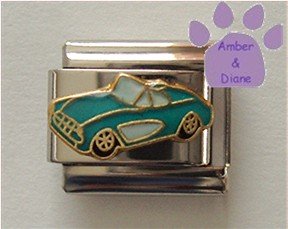Robin's Egg Blue Corvette Convertible Italian Charm