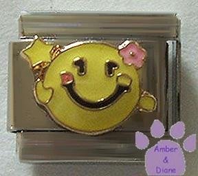 Girl Smiley Face Italian Charm Happy Face