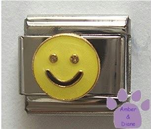 Yellow Smiley Face Italian Charm Happy Face