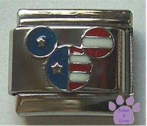 American Mickey Mouse Flag Italian Charm