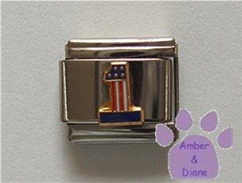 Number 1 American Flag Italian charm USA