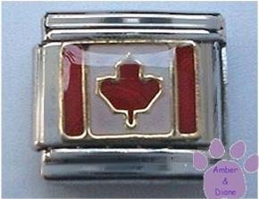 Canadian Flag Maple Leaf Italian Charm for Canada