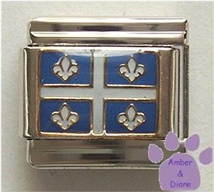 Quebec Provincial Flag Italian Charm for French Canadian