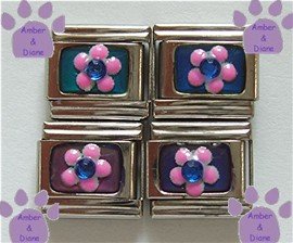 Pink Flower Mood Italian charm changes color with your mood