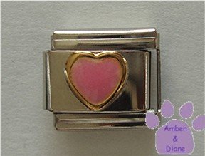 Pink Heart Glows Green Italian Charm Color Changer