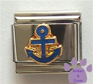 Blue Anchor Italian Charm for Boater, Sailor or Yachtsman
