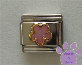 Pink Shimmer Flower Italian Charm