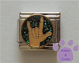ASL I Love You Italian Charm American Sign Language hand signing