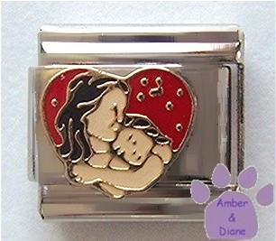 Mom and Daughter in Red Heart Italian Charm