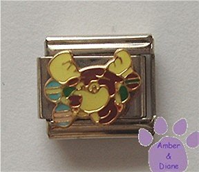 Rudolph Reindeer with Decorated Antlers Italian Charm
